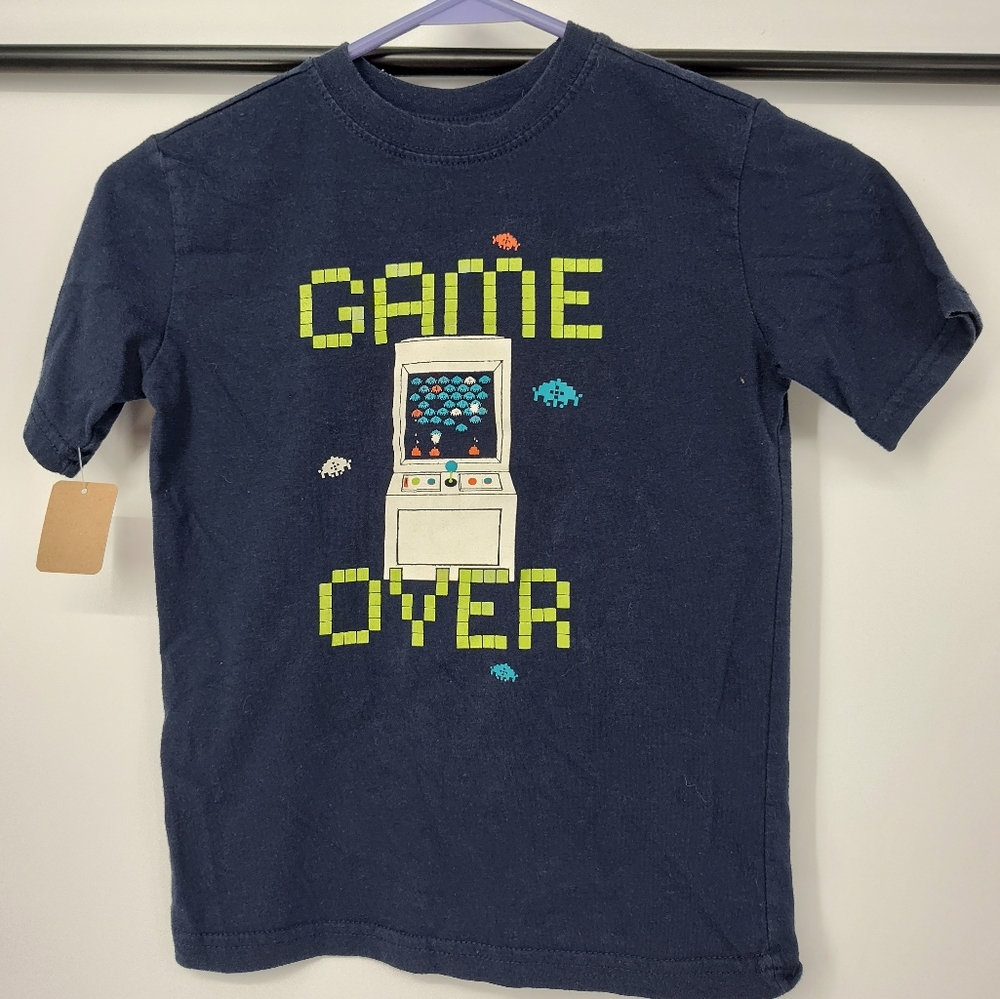 Faded Glory Navy Blue Arcade Graphic Tee Size Boys Small 6/7